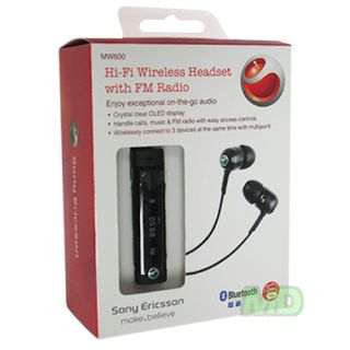 Sony Ericsson MW600 Bluetooth Black color Wireless Headset w FM Radio