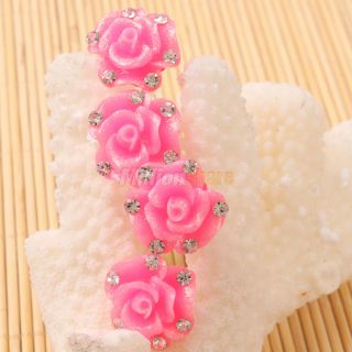  Fashion Elegant Stylish Rose Red Flower Hair Pins Clip Jewelry