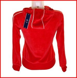  Fila Heritage Velour Hooded Tracksuit Top Medium Red Tennis Size 12