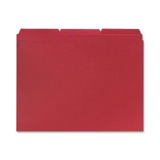Sparco File Folders, 1/3 AST Tab Cut, Letter Size, 100/BX, Red