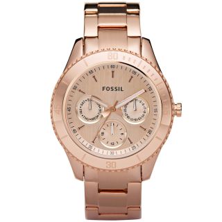 Fossil ES2859 Womens Stella Rose Gold Plated Stainless Steel Dual
