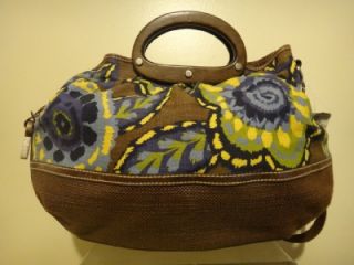 Fossil Kristy II NWT Brown Fabric Floral Tote Handbag Shoulderbag