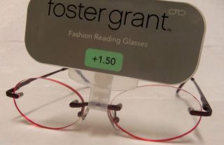 Foster Grant Reading Glasses 1 50 Sandy Red Rimless