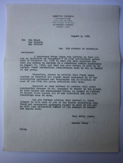 Frank Zappa   legal letter to Jimmy Carl Black, Roy Estrada and Ray