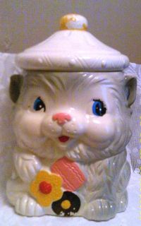 Vintage Ceramic Kitty Cat Cookie/Bisquit/Treat Jar*Container* Hand