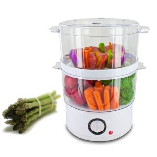 Smart Start 2 Tier Gourmet Food Steamer and Rice Cooker with Built in