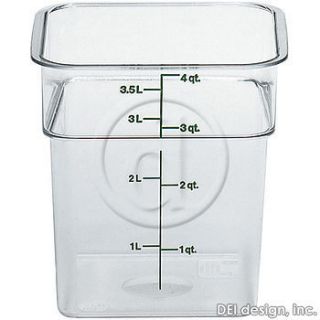 Cambro 4 Qt Camsquare Food Storage Containers 6pk 4SFSCW 135 Clear