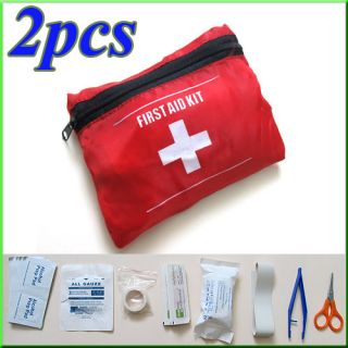 2X Emergency First Aid Kit Bag Pack Travel Sport Survival Rescue