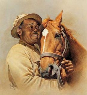 Fred Stone FRIENDS FOREVER Race Horse Print