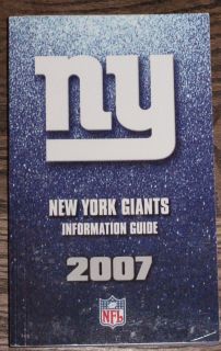 2007 New York Giants NFL Football Media Guide