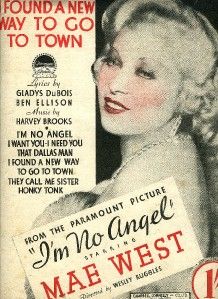 RARE Mae West IM No Angel I Found A New Way to Goto Town UK Sheet