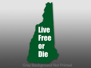 Live Free or Die New Hampshire Shaped Sticker Decal