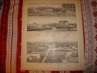 1887 Wells Irving Marshall County Kansas Antique Print