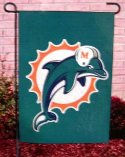 Miami Dolphins Applique & Embroidered Premium Quality Mini Flag.