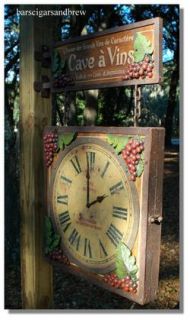 Winery Trade Sign Clock Old French Paris Styl Big California Iron