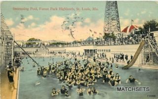  St Louis Missouri Swimming Pool Forest Park Highlands Postcard