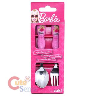 Barbie Kids Dining Bowl set with Spoon Fork  5pc Dinnerware Set