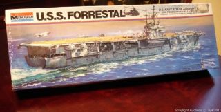 Monogram USS Forrestal 1 600 SEALED Aircraft Carrier Model Kit 1978 No