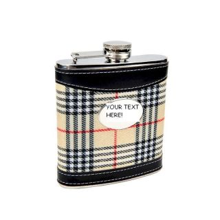  with Your Text 6oz Plaid Flask for Golfers by Top Shelf Flasks