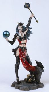 Female Necromancer Vampiress Vixen Skull Fantasy Statue