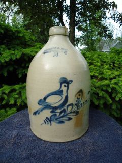 99 Cent Special Satterlee Mory Fort Edward NY Stoneware Jug with Bird