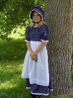 NEW Girls Pioneer Prairie Colonial Civil War Dress Costume Made to