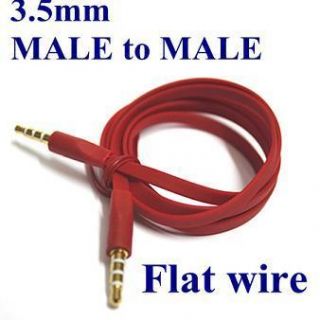  5mm MALE to MALE Flat Wire AUX Stereo Audio Cable FOR iPod iPhone HTC