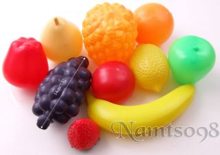 10 Pcs Plastic Artificial Fruit Bath Toy Storage Net Bag Wall Suction