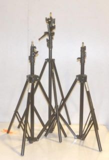 Interfit Impact Lot of 3 Tripod Light Stands in Case COR751