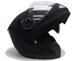 Black Dual Visor Modular Motorcycle Flip Up Helmet XL