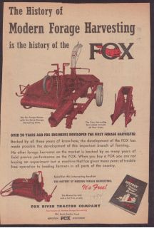 Fox River Tractor Co Forage Harvester farm harvesting print Ad 2