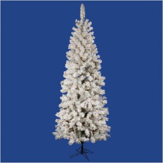 Flocked Pacific Pine 102 Artificial Pencil Christmas Tree with LED