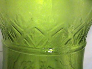 Tall Antique Victorian Green Glass Pickle Jar Bottle