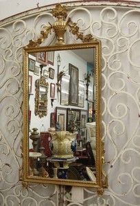  Wood Carved Gold Gilded Flower Urn Venetian Style Framed Mirror