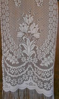 French Lace curtain tulips spring flowers front door panel net patio
