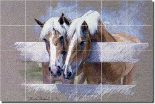McDonald Horses Equine Art Glass Wall Floor Tile Mural