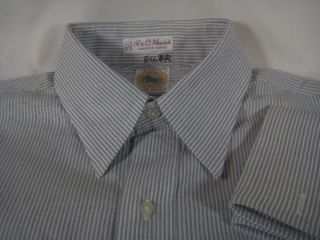Chipp NYC R O Hawick Trad Brown Stripe Shirt 15 34