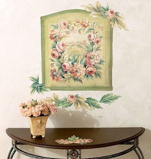 Floral Flowers Leaves Flora Vista Flower Chic Tuscan Panel Wall Murals