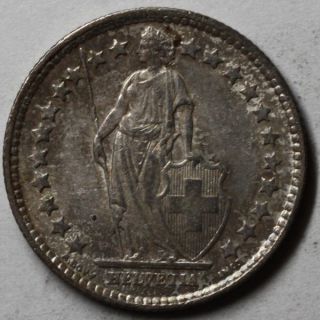 1898 AU Switzerland Silver 1 2 Franc High Grade Example