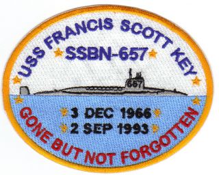 US Navy Submarine Patch USS Francis Scott Key SSBN 657 Y
