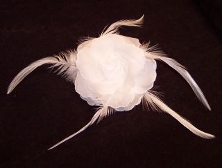 Feather Flower Rose Lapel Pin Brooch Corsage Set New