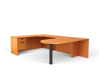 Single Pedestal U Shape Laminate Office Furniture Desk