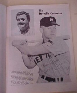 Mickey Mantle Signed 1956 All Star Game Program Sharp Clear Autograph