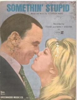 1967 Sheet Music Somethin Stupid Frank Nancy Sinatra