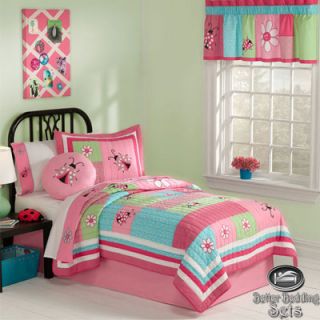 Girl Children Kid Ladybug Quilt Bedroom Bedding Bed Set for Twin Full