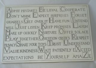 ABCs of Friendship Marble Finish Plaque Large