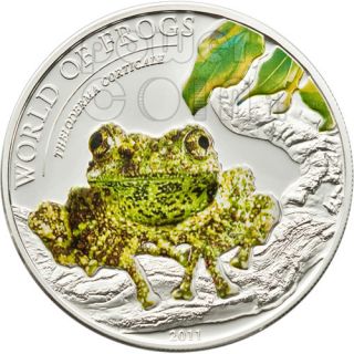 Mossy Frog World of Frogs Silver Coin 2$ Palau 2011
