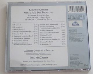Giovanni Gabrieli Music For San Rocco / Gabrieli Consort McCreesh