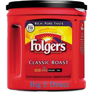 Folgers Classic Medium Roast 100 Mountain Grown Ground Coffee 33 9 Oz