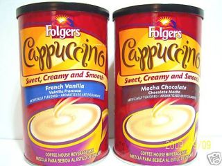 Folgers Cappuccino Instant Drink Mix 16oz 2 Flavors